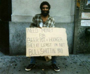 Funny Homeless Guy Signs Funny Sign Image