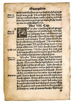 facsimile page of Martins Luther's Bible - New Testament with ...