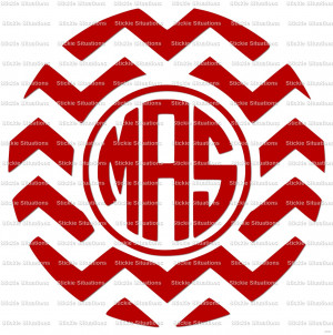 Chevron Circle Vinyl Monogram