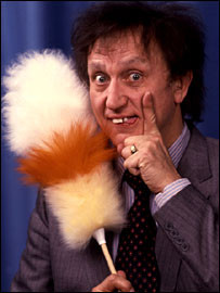 Ken Dodd with his 'tickling stick'