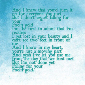 Fool's Gold by One Direction Lyrics FOUR