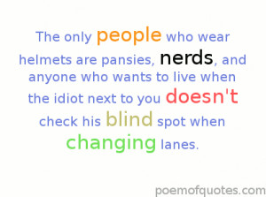 quotations about wearing helmets while riding a bike.