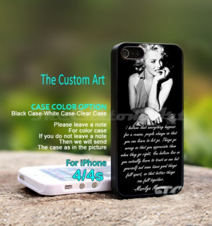Marilyn Monroe quotes, For iPhone 4,4S Black Case Cover
