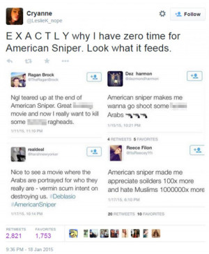 Is it weird that I hate all muslims after watching American Sniper?