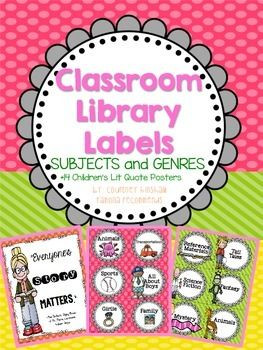 Classroom or Home Library Labels and Quotes