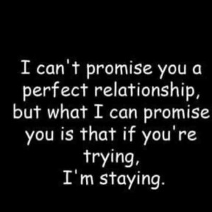 If you're trying, I'm staying
