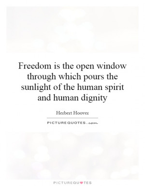 ... the sunlight of the human spirit and human dignity Picture Quote #1