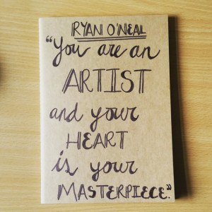 Ryan O'Neal Quote | Paperchase Cahier | Hand-drawn cover notebook with ...