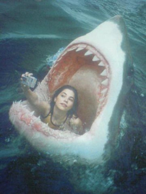 Funny Jaws Woman Facebook Selfie Profile Picture Joke Image