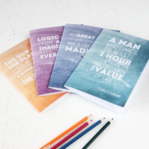... AND THE APPLE > FAMOUS SCIENTIST INSPIRATIONAL QUOTES NOTEBOOK SET