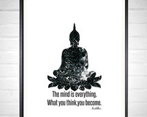 buddha print buddha poster budd ha quotes the mind is every