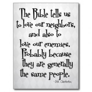 Funny Christian Religious Quote GK Chesterton Postcard