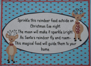 Package Magic Reindeer food in small food storage bags or holiday gift ...