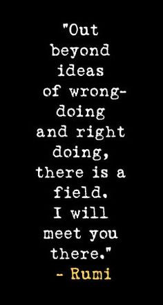... doing and right doing, there is a field. I will meet you there