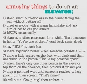 10 annoying things to do on an elevator funny quotes funny facts