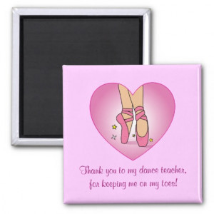 Dance Teacher Thank You: Ballet Shoes Refrigerator Magnets