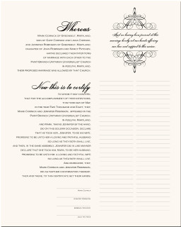 Example of Flourish Wedding Document