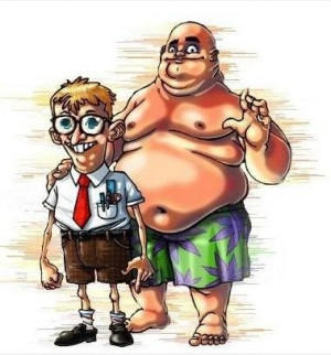Human versions of Spongebob and Patrick.