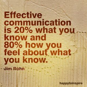 Effective communication is 20% what you know and 80% how you feel ...