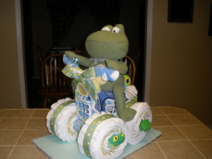 Frog and Turtle diaper cake we made for Mandi's baby shower!: Shower ...