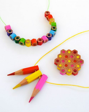 Colored pencil jewelry- cute idea for a teacher gift too