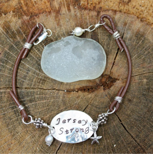 jersey strong leather bracelet with charm $ 55 the jersey strong ...