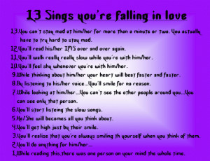13 sings you're falling in love