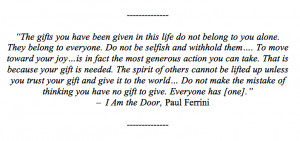 Inspirational quote from I Am the Door