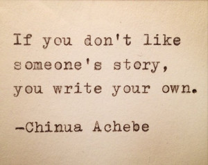 Chinua Achebe Quote Typed on Typewriter and Framed by farmnflea, $13 ...