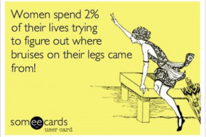 women spend 2 % of their lives trying to figure out where bruises on ...