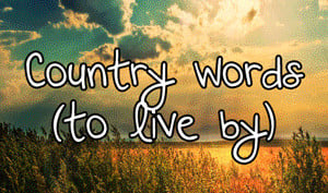 Country Words (to live by)