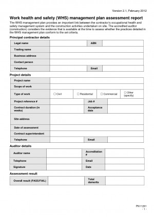 Construction Safety Plan Template