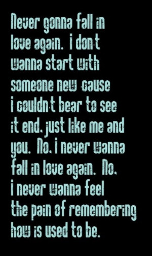 Never Fall Love Again...