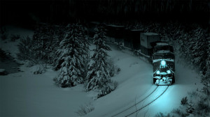 Train In Snow Night Wallpaper