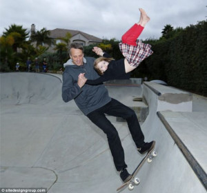 Family fun! Tony Hawk has been criticized for taking his four-year-old ...