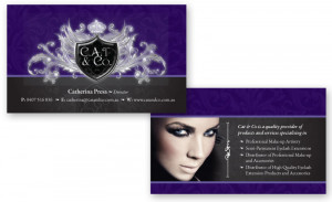 CAT & Co Business Card For Make Up Artist, Eyelash Professional