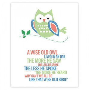 Wise Owl poster print, by Rosie Robbins. Available in several colors ...