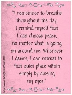 Retreat to that secret place within my heart