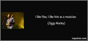 like Flea, I like him as a musician. - Ziggy Marley