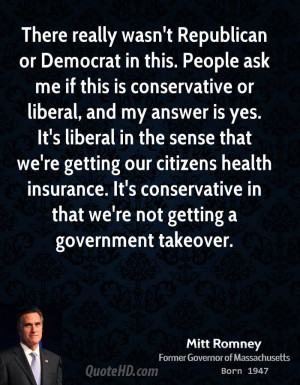 There really wasn't Republican or Democrat in this. People ask me if ...