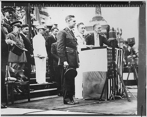 Picture of Franklin D Roosevelt and Admiral Richard E Byrd in Albany