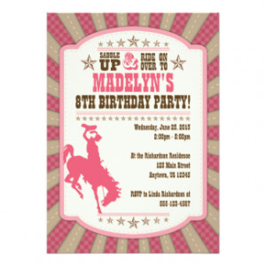 girl 8th birthday party invitation pink candles