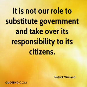 It is not our role to substitute government and take over its ...
