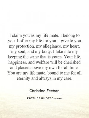 ... , bound to me for all eternity and always in my care Picture Quote #1