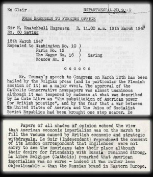 Extracts from a Foreign office report on reactions to the Truman ...