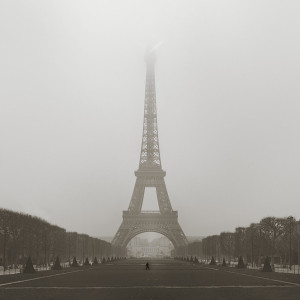 Foggy Morning in Paris at the Eiffel Tower