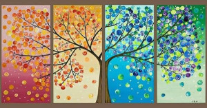 DIY Inspiration) 4 Seasons Tree Wall Art – What a great idea for a ...