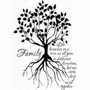 Silhouette family tree tattoo