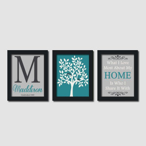 Custom Family Monogram Initial Love Bird Tree by LovelyFaceDesigns, $ ...