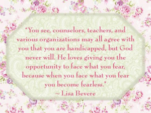 Fearless; Fear, Fearless, handicap, lisa bevere, mom the muse, quotes